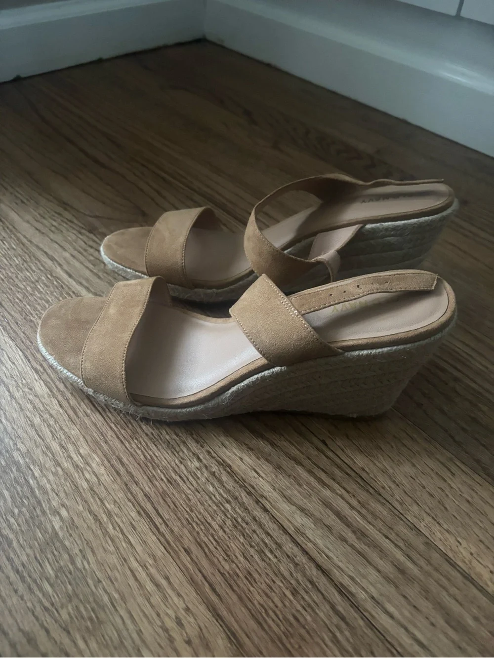 Old Navy Tan Suede Espadrille Wedge Sandals
